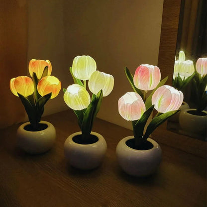 Floral Tulip Nattljus för Varm Atmosfär och Heminredning
