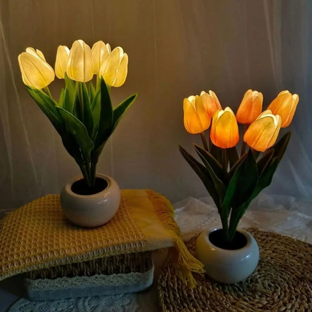 Floral Tulip Nattljus för Varm Atmosfär och Heminredning