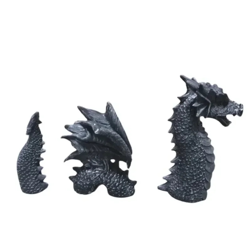 Giant Wooden Dragon Sculpture for Gothic Garden Decor