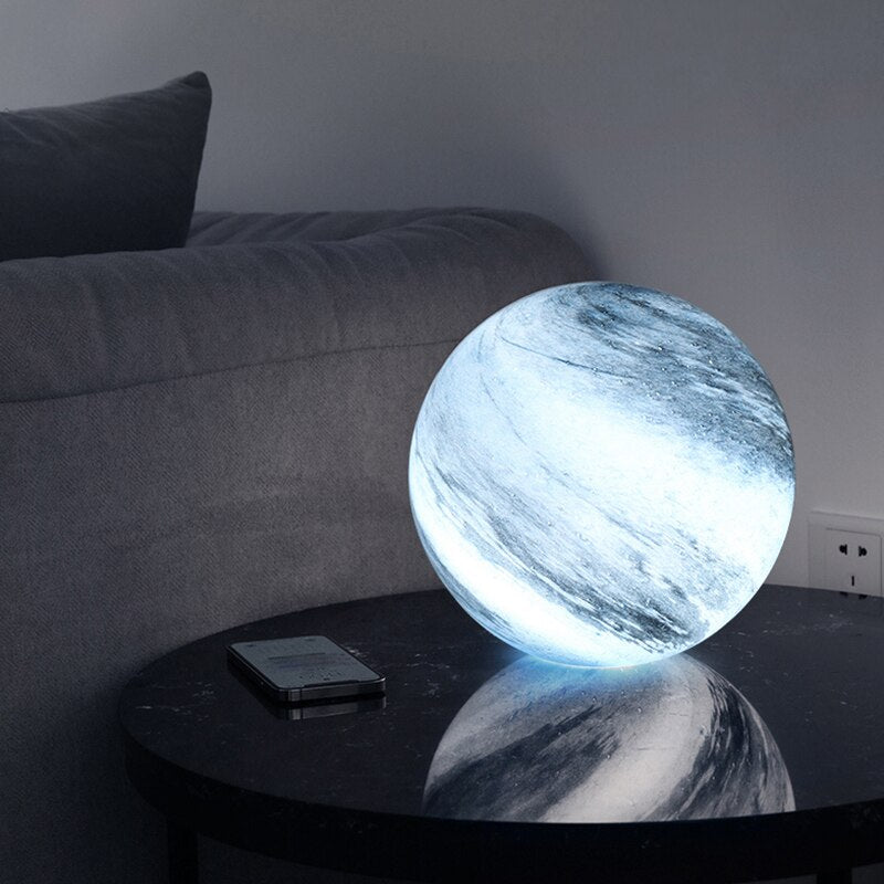 Glass Moon Sphere Night Light För Heminredning Atmosfär