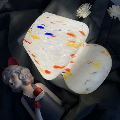 Glas Svamp Lampa Vintage LED Belysning för Sovrumsinredning