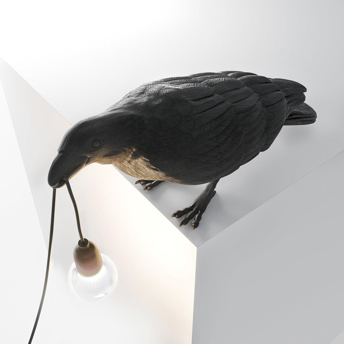 Gothic Raven Lamp Resin Bird - Vintage charm &amp; dark elegance