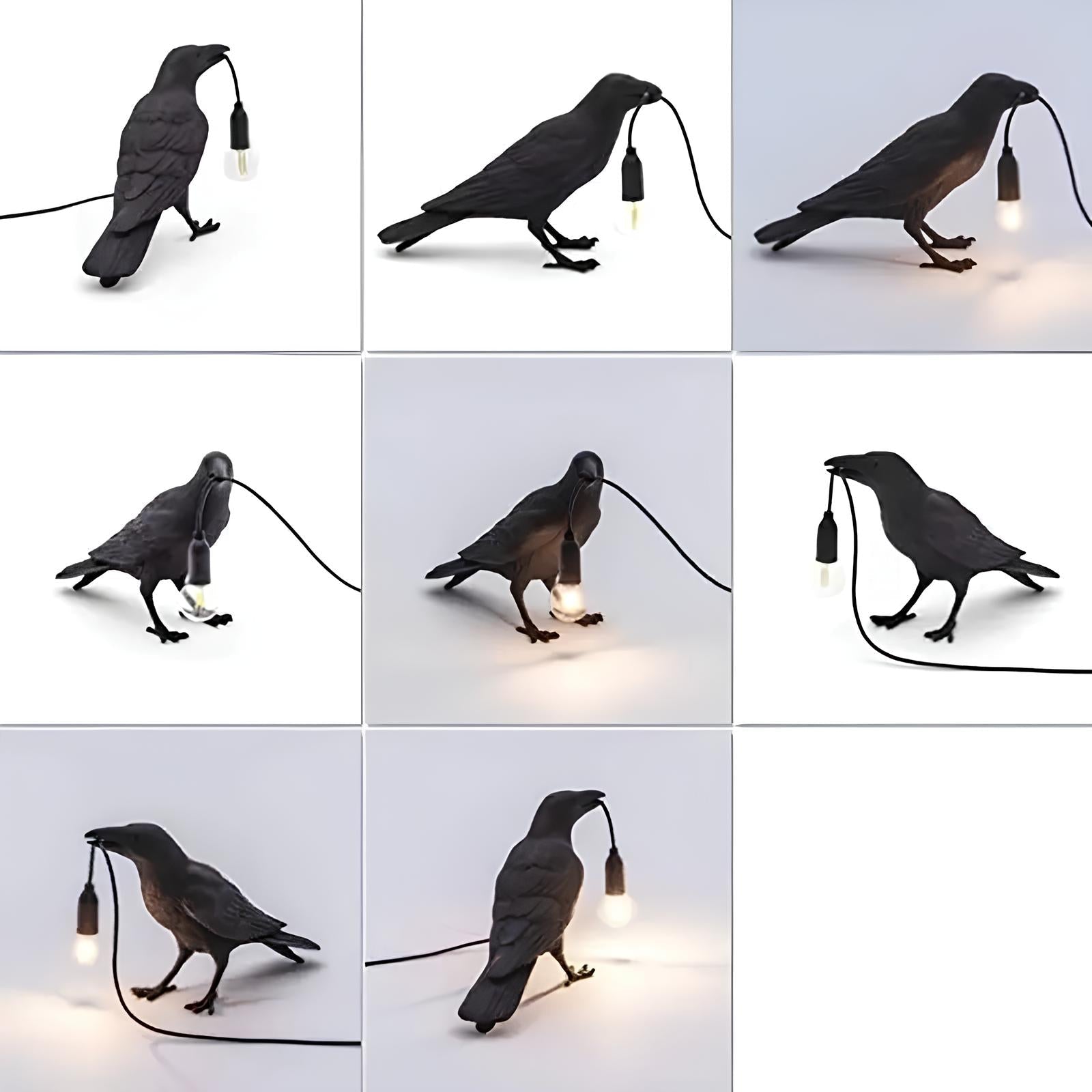 Gothic Raven Lamp Resin Bird - Vintage charm &amp; dark elegance