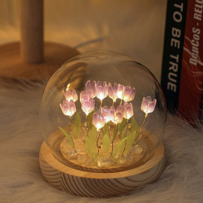 Handgjord Tulpan Nattlampa Mjukt Ljus Sovrum Skrivbord Dekor