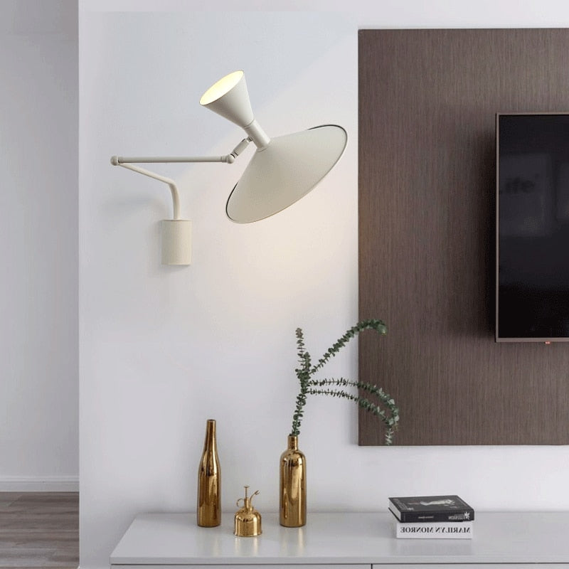 Inomhus Swing Arm Vägglampa För Sovrum Och Vardagsrum