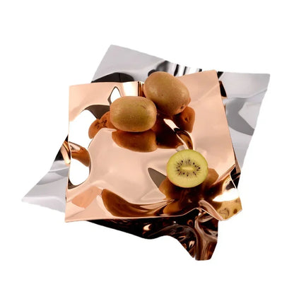 Oregelbunden Silver Rostfritt Stål Förvaringsbricka för Heminredning