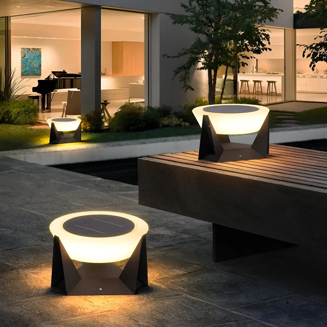 Japansk stil solträdgårdslampa för elegant utomhusbelysning