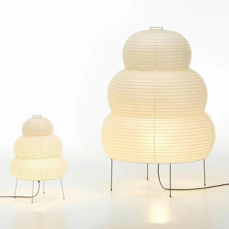 Japansk Wabi Sabi Tripod Golvlampa Varm Ambient Glöd
