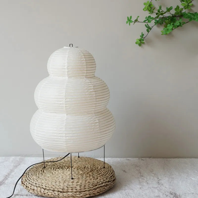 Japansk Wabi Sabi Tripod Golvlampa Varm Ambient Glöd
