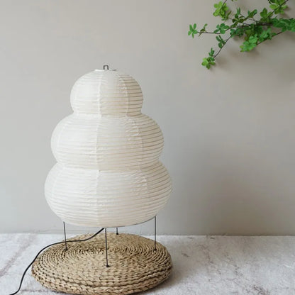 Japansk Wabi Sabi Tripod Golvlampa Varm Ambient Glöd