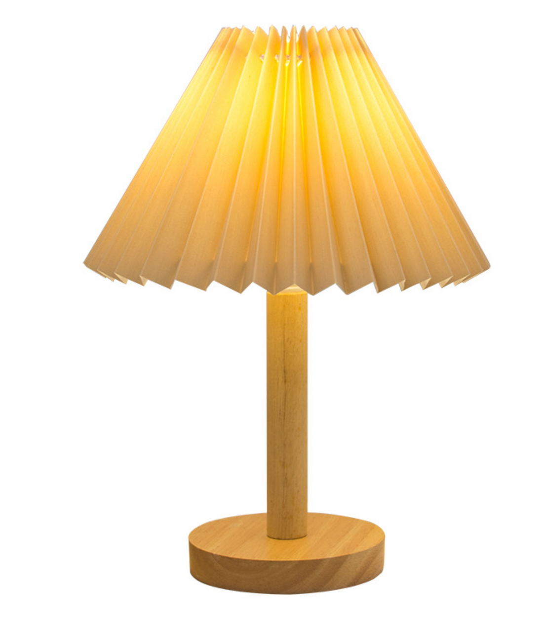 Koreansk Retro Plisserad Bordslampa för Elegant Hembelysning