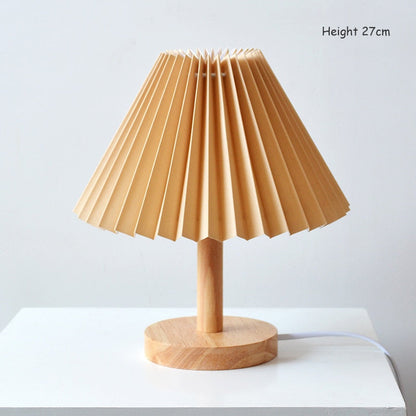 Koreansk Retro Plisserad Bordslampa för Elegant Hembelysning