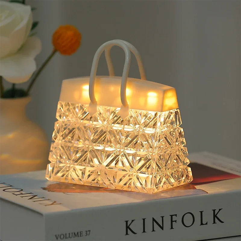 LED Akryl Väska Lampa Elegant Retro Ljus för Heminredning och Gåvor