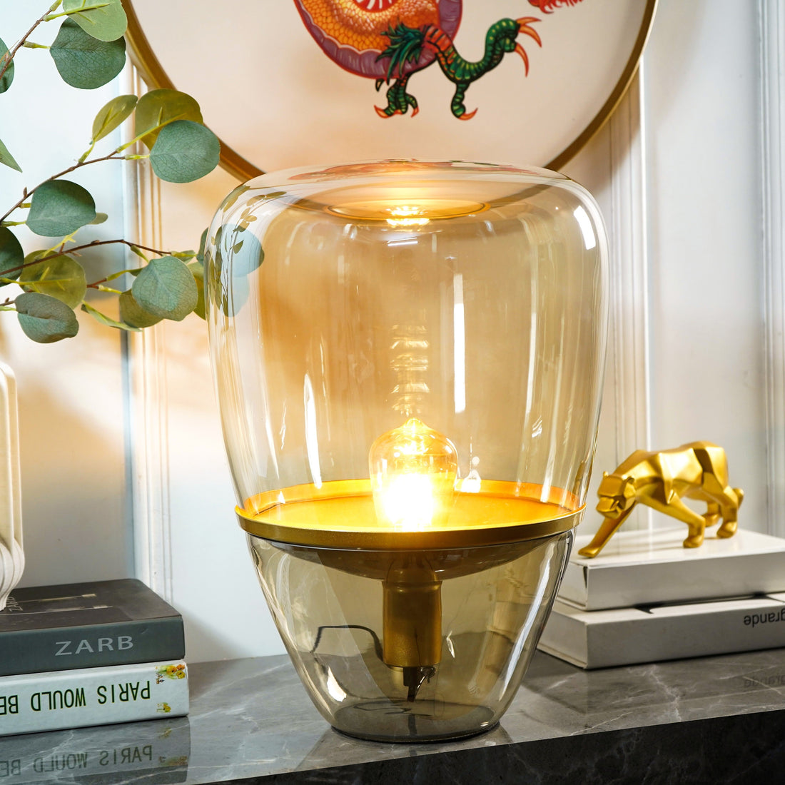Lyxig glas kon-lampa för elegant inomhusbelysning