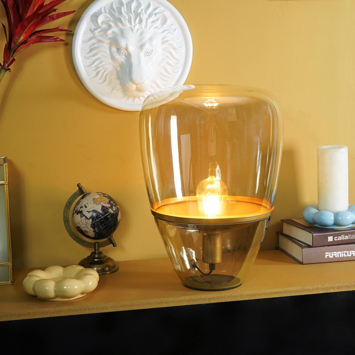 Lyxig glas kon-lampa för elegant inomhusbelysning