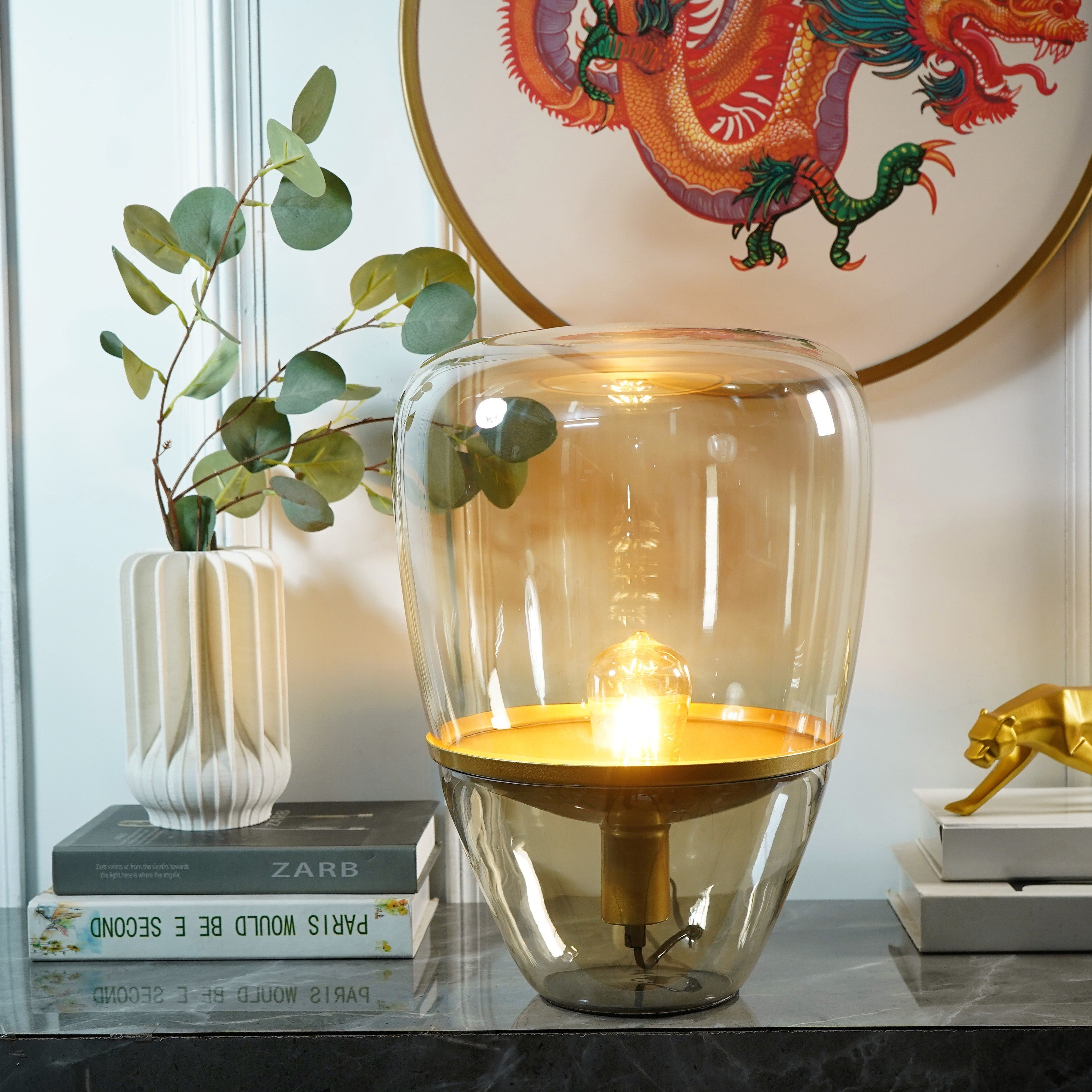 Lyxig glas kon-lampa för elegant inomhusbelysning