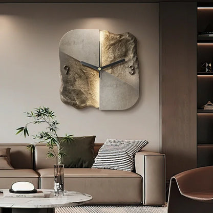 Lyxig Väggklocka med Abstrakt Sandstensdesign