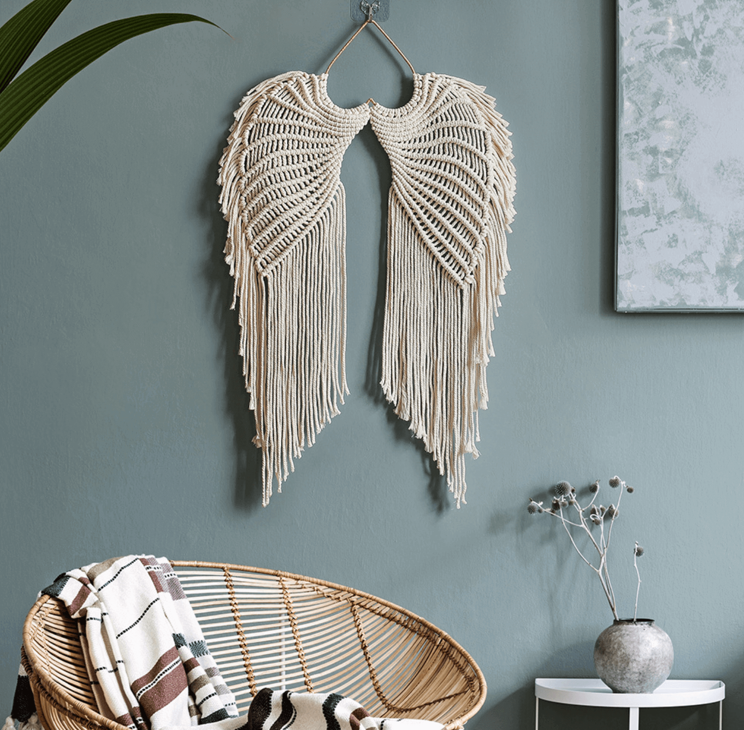 Macrame Änglavingar Väggdekoration för Boho Rum Stil