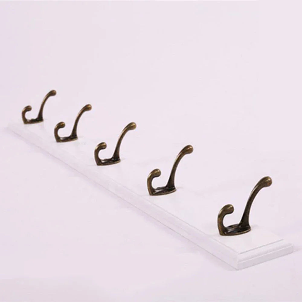 Väggmonterad Klädhängare | Solitt Trä Entréorganiserare | Rustik Platsbesparande Krokar | Brick by Brick