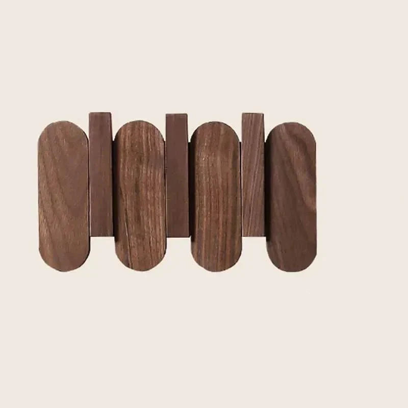 Valnöt Vägghängare | 9.45-19.69 x 5.12 tum | Trä Entréorganisatör | Platsbesparande Förvaringskrokar | Brick by Brick