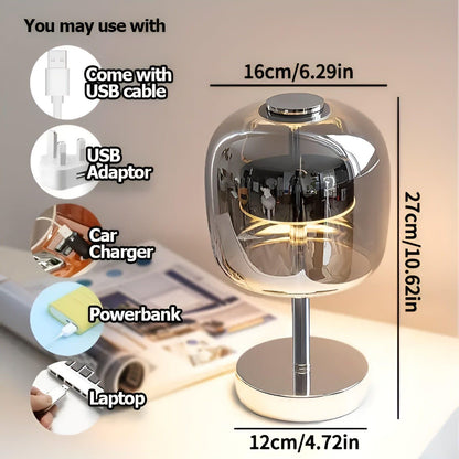 Lux Shine Lampa - Elegant elektropanerad glas-skrivbordslampa för ambientbelysning