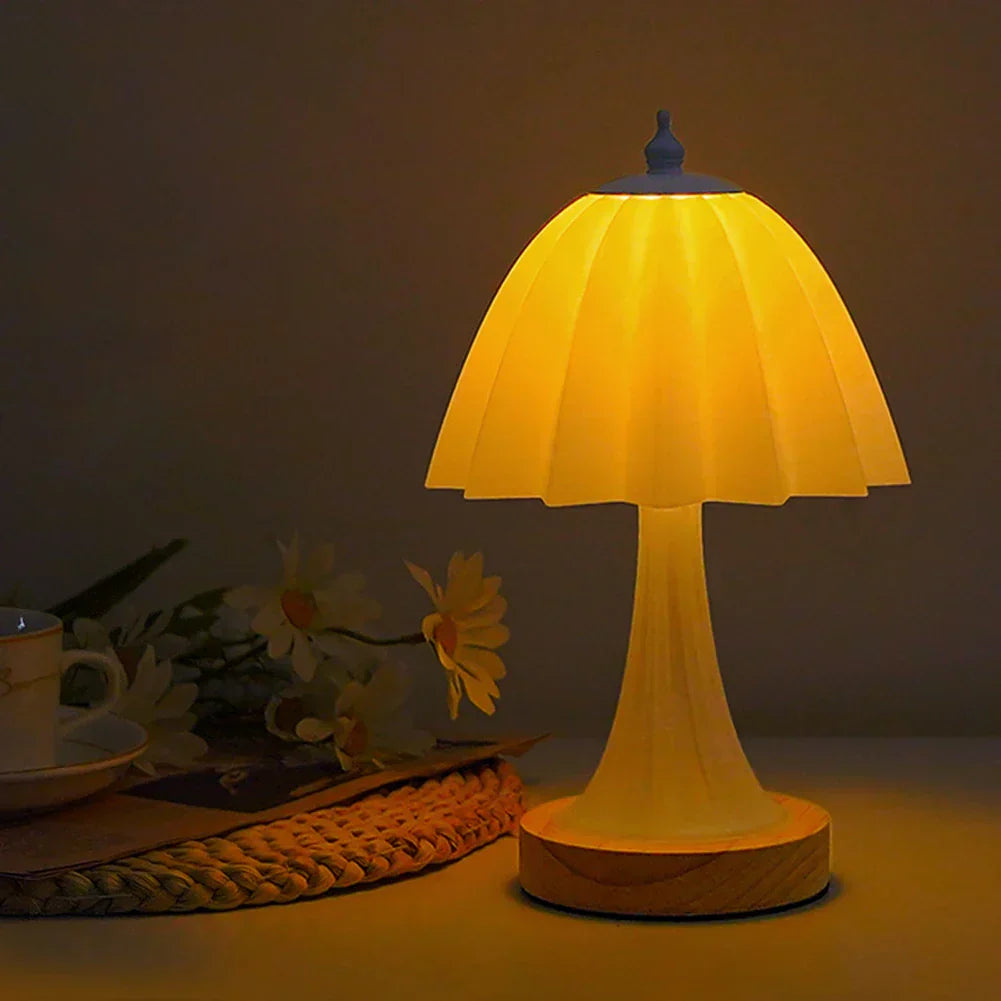 WoodGlow – Minimalistisk LED Bordslampa för Stämningsfull Belysning