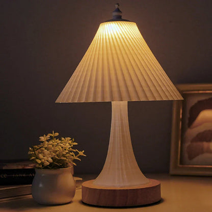 WoodGlow – Minimalistisk LED Bordslampa för Stämningsfull Belysning