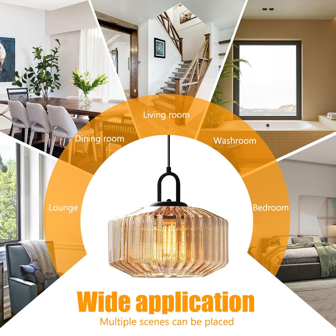 Pendellampa med randig grön glasbas