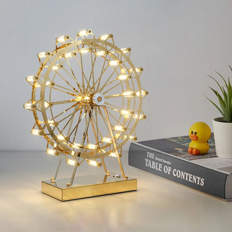 LumiSpin - LED Kälkafyllt Bor avlampa med Musikfunktion, Dimbar Retro Skrivbordslampa