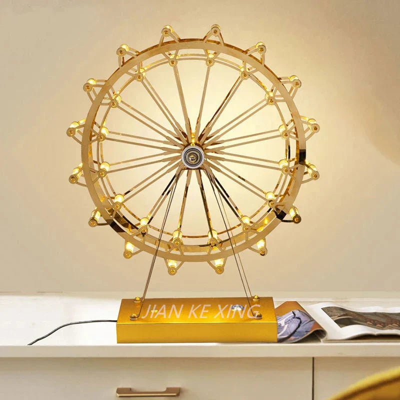 LumiSpin - LED Kälkafyllt Bor avlampa med Musikfunktion, Dimbar Retro Skrivbordslampa