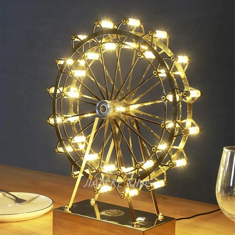LumiSpin - LED Kälkafyllt Bor avlampa med Musikfunktion, Dimbar Retro Skrivbordslampa