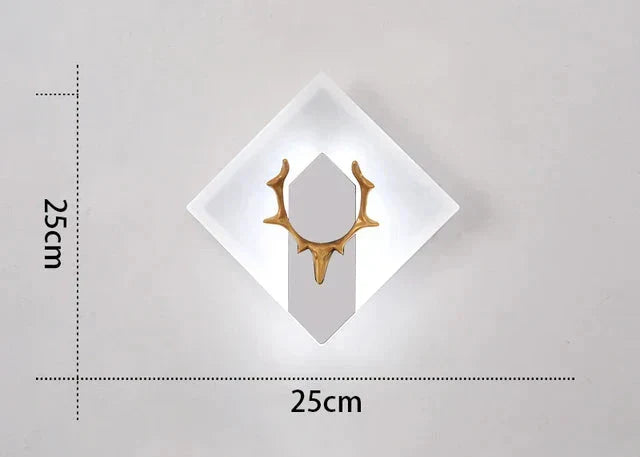 AntlerGlow - Modern LED Vägglampa med Gevärkdesign – Dekorativ Belysning