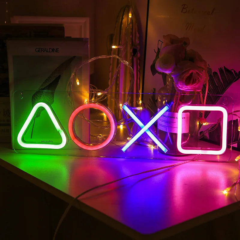 NeonGlow - Spel Neon Skylt med LED Belysning för Spelrum Dekor