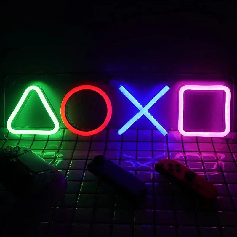 NeonGlow - Spel Neon Skylt med LED Belysning för Spelrum Dekor