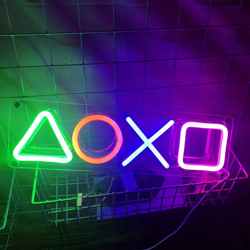 NeonGlow - Spel Neon Skylt med LED Belysning för Spelrum Dekor