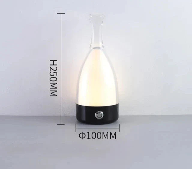 LuxeGlow - Modern Glas Bordslampa med Dimbar LED Belysning