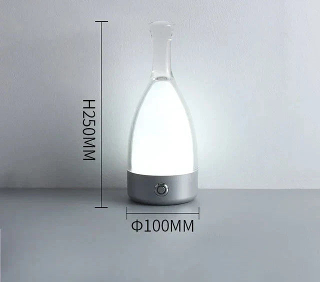 LuxeGlow - Modern Glas Bordslampa med Dimbar LED Belysning