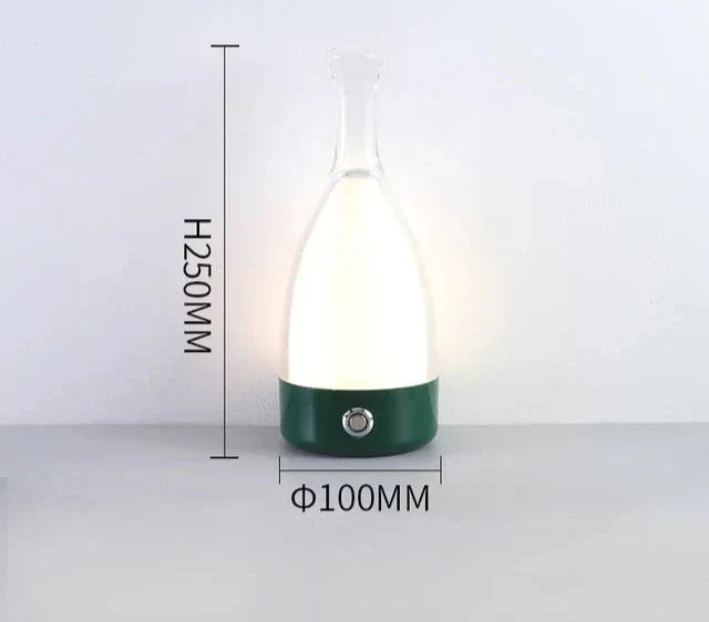 LuxeGlow - Modern Glas Bordslampa med Dimbar LED Belysning