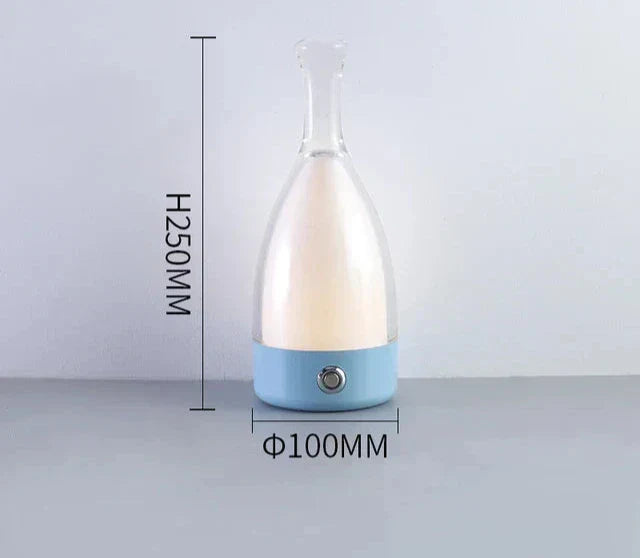 LuxeGlow - Modern Glas Bordslampa med Dimbar LED Belysning