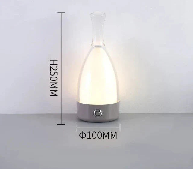 LuxeGlow - Modern Glas Bordslampa med Dimbar LED Belysning