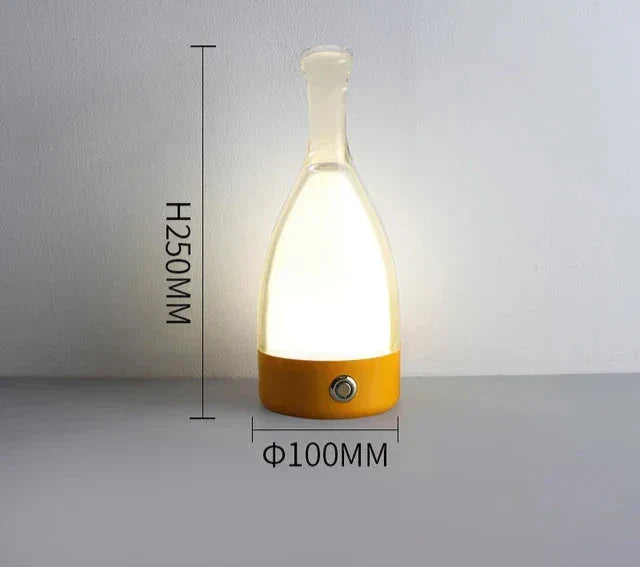 LuxeGlow - Modern Glas Bordslampa med Dimbar LED Belysning