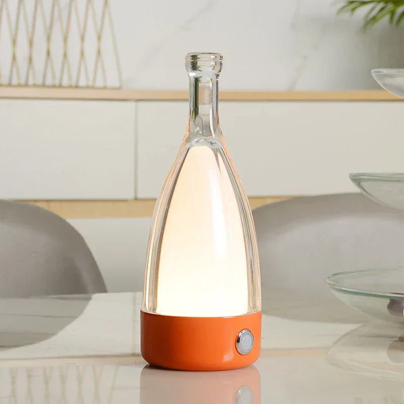LuxeGlow - Modern Glas Bordslampa med Dimbar LED Belysning