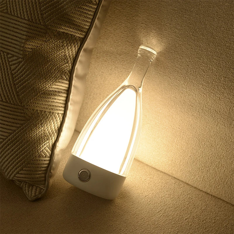 LuxeGlow - Modern Glas Bordslampa med Dimbar LED Belysning
