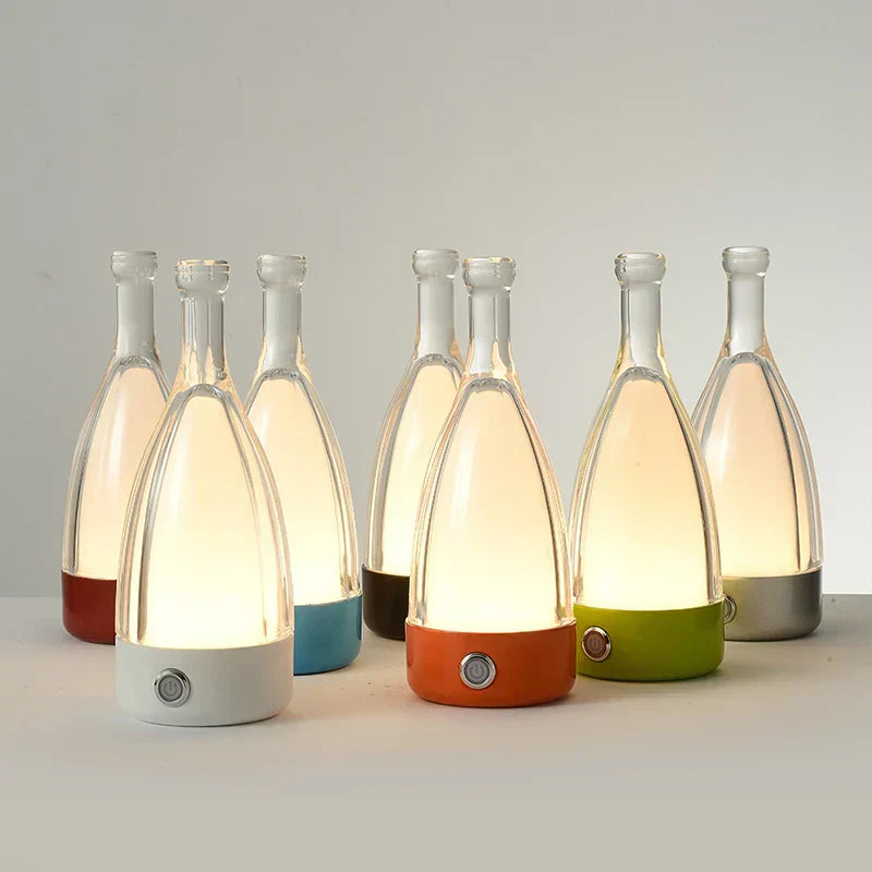 LuxeGlow - Modern Glas Bordslampa med Dimbar LED Belysning