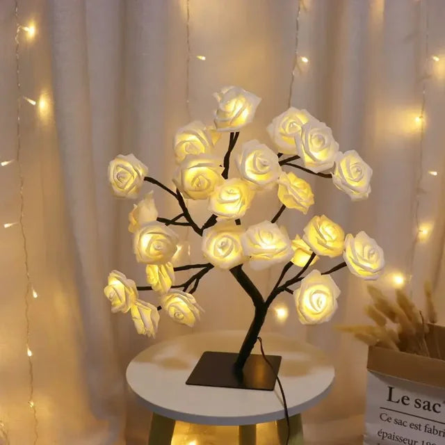LumiTree - LED Boom Bordslampa – Stämningsfull Dekorativ Belysning för Vardagsrum och Sovrum