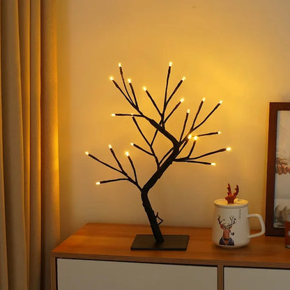 LumiTree - LED Boom Bordslampa – Stämningsfull Dekorativ Belysning för Vardagsrum och Sovrum