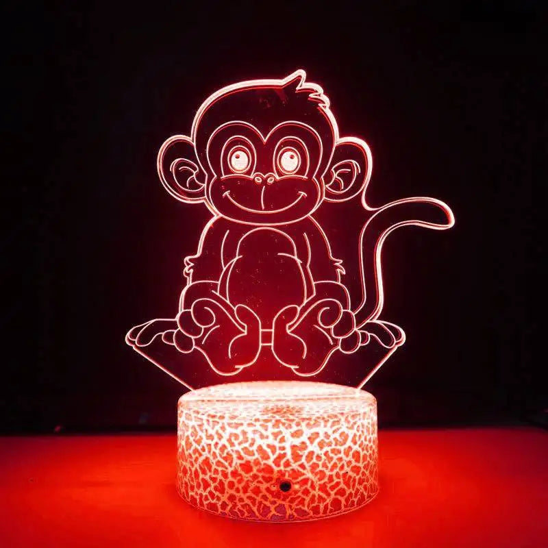 LumiMonkey - 3D LED Nattlampa med Färgförändring och Optisk Illusion