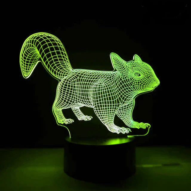 LumiFox - 3D LED Nattlampa med Färgändring och Dämpbar Funktion