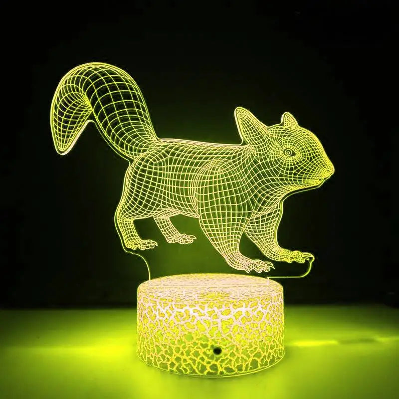 LumiFox - 3D LED Nattlampa med Färgändring och Dämpbar Funktion