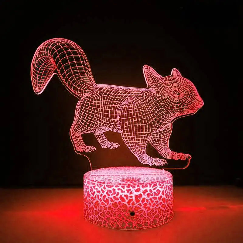 LumiFox - 3D LED Nattlampa med Färgändring och Dämpbar Funktion